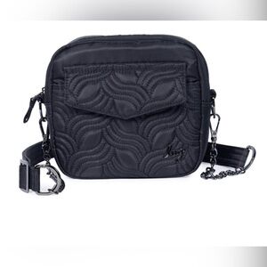 LUG Swing Convertible Crossbody & Belt Bag Black with metal strap